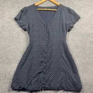 Abercrombie & Fitch Mini Dress Womens Extra Large Tea Blue Floral Ditsy Viscose